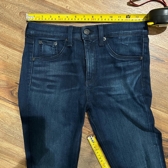 rag & bone Dark Blue Ripped Skinny Jeans Knee Rips EUC very Stylish Jeans - Picture 8 of 9